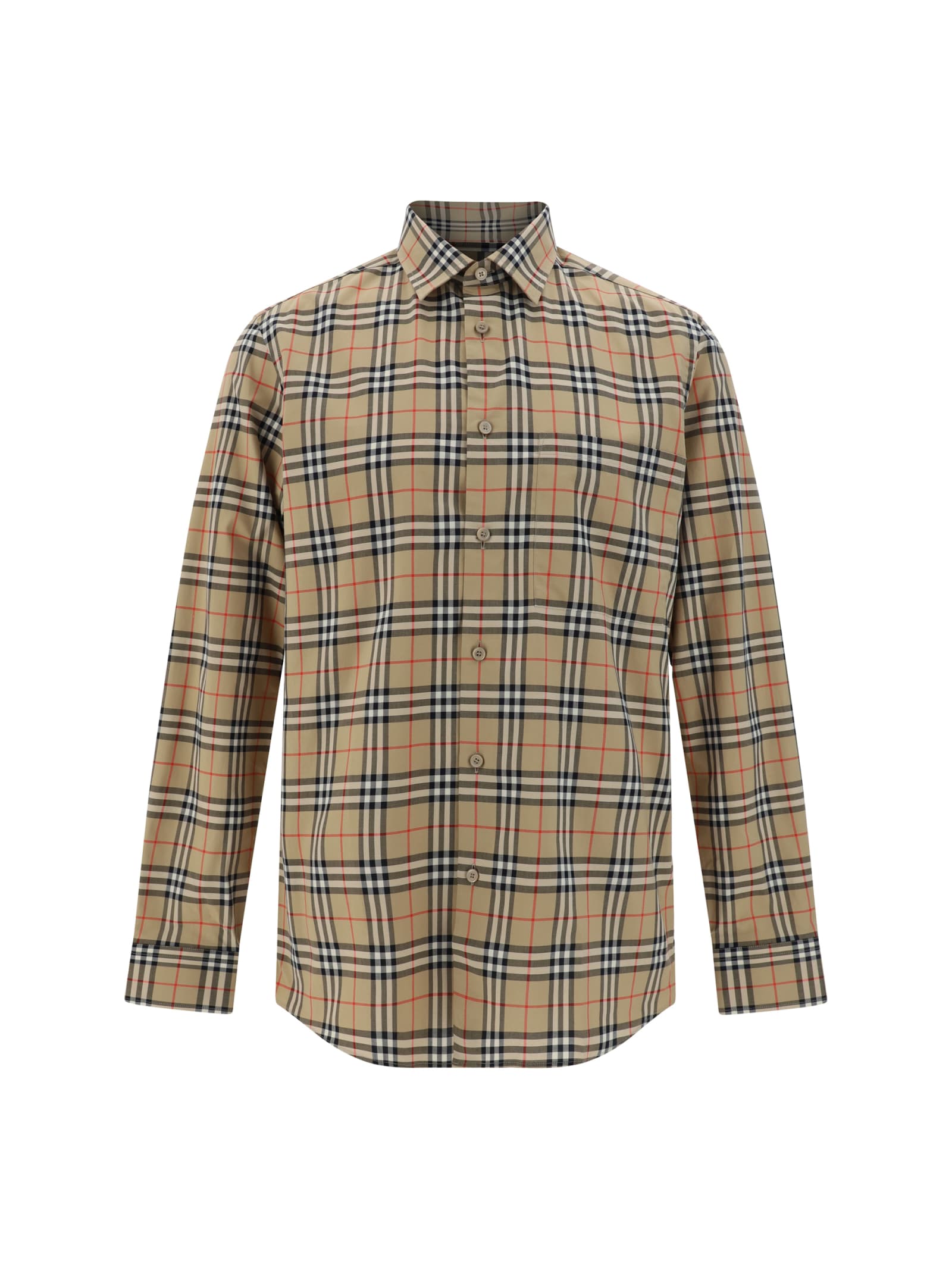 Shop Burberry Simson Casual Shirts In Archive Beige Ip Chk