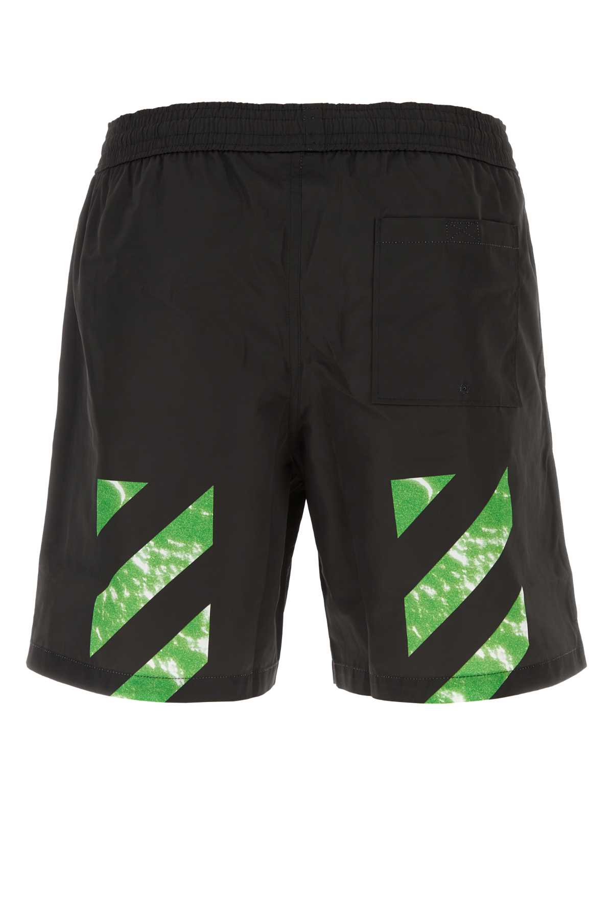 Off-white Black Polyester Swimming Shorts In Blackrio