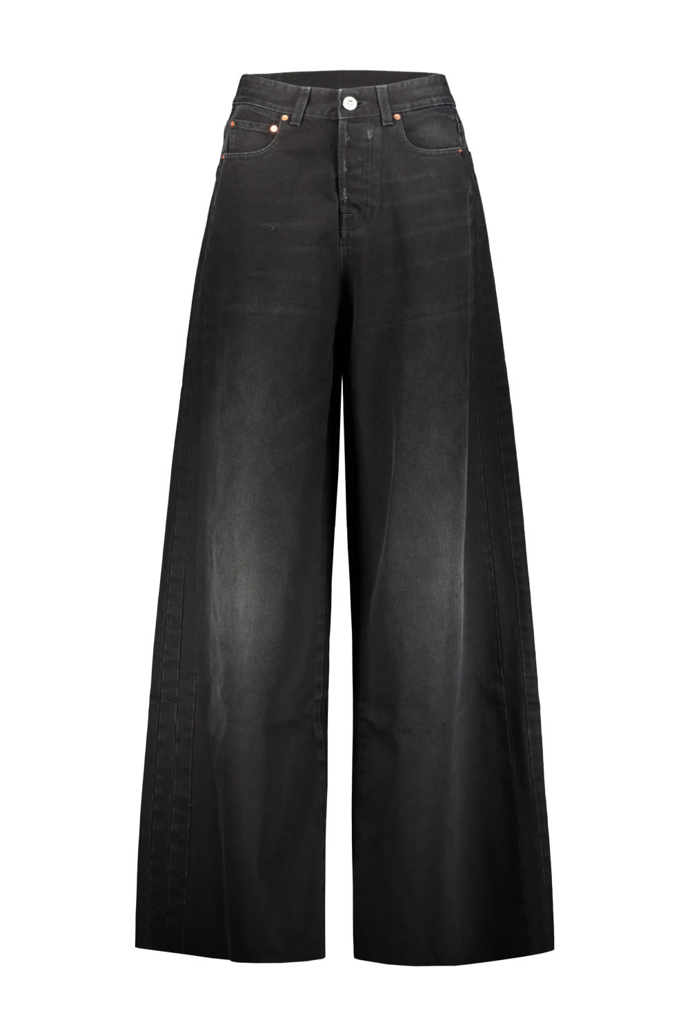 Shop Vetements Plain Baggy Jeans In Black