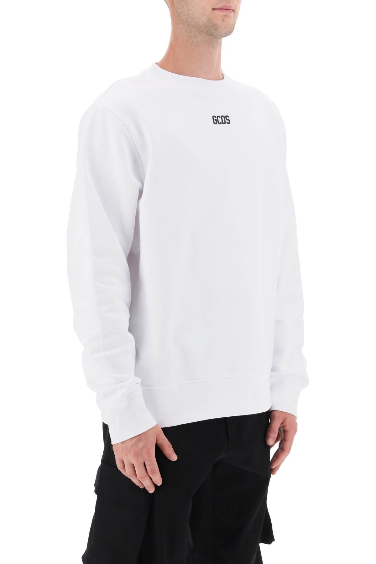 Shop Gcds Crew-neck Sweatshirt With Logo Print In White (white)