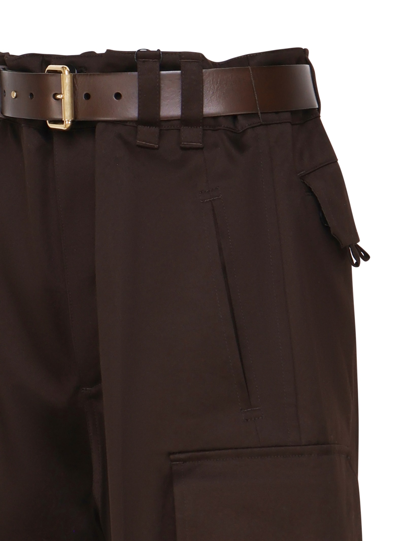 Shop Saint Laurent Cargo Pants In Cotton In Brown