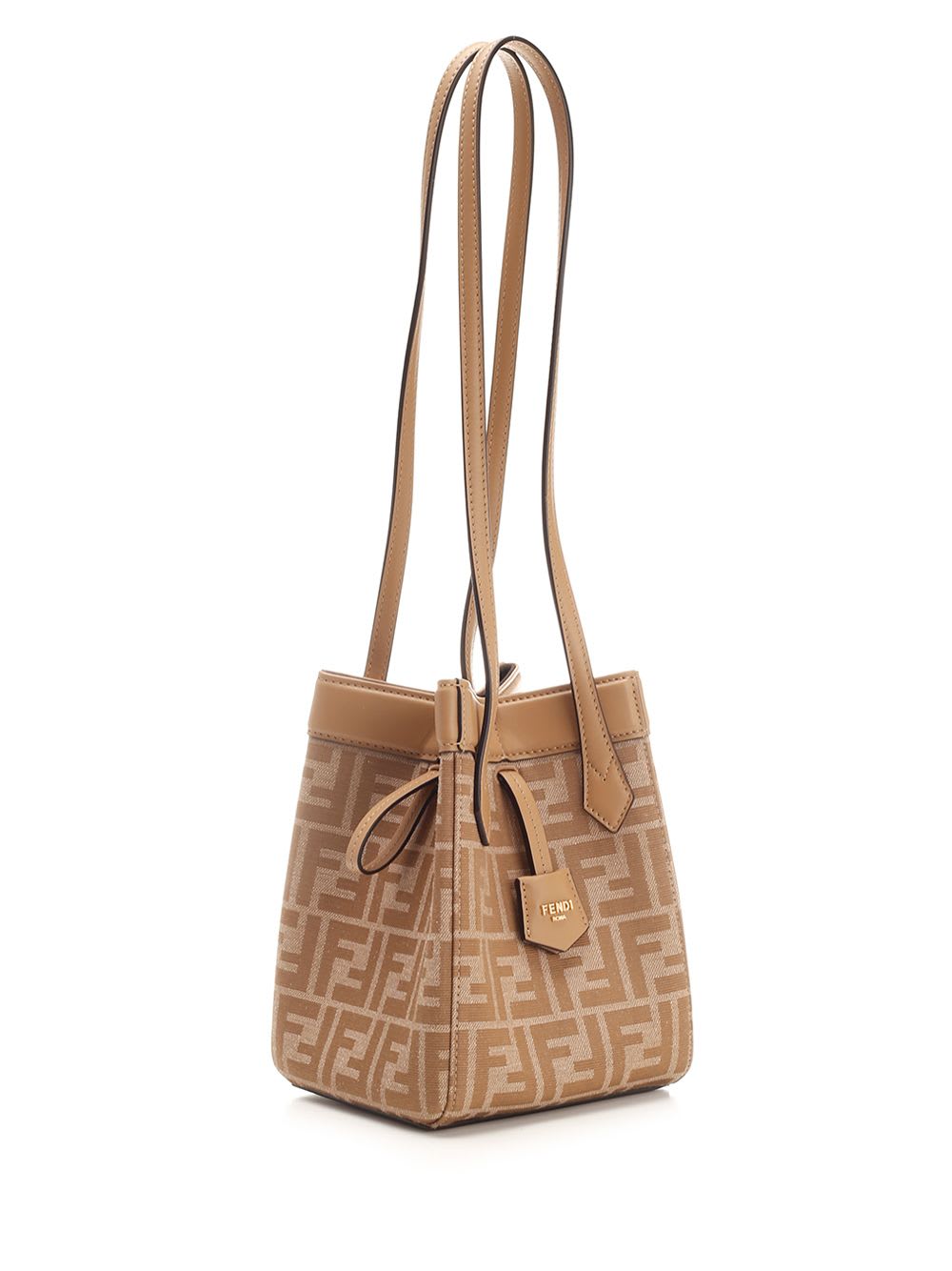 Shop Fendi Origami Mini Shoulder Bag In Beige