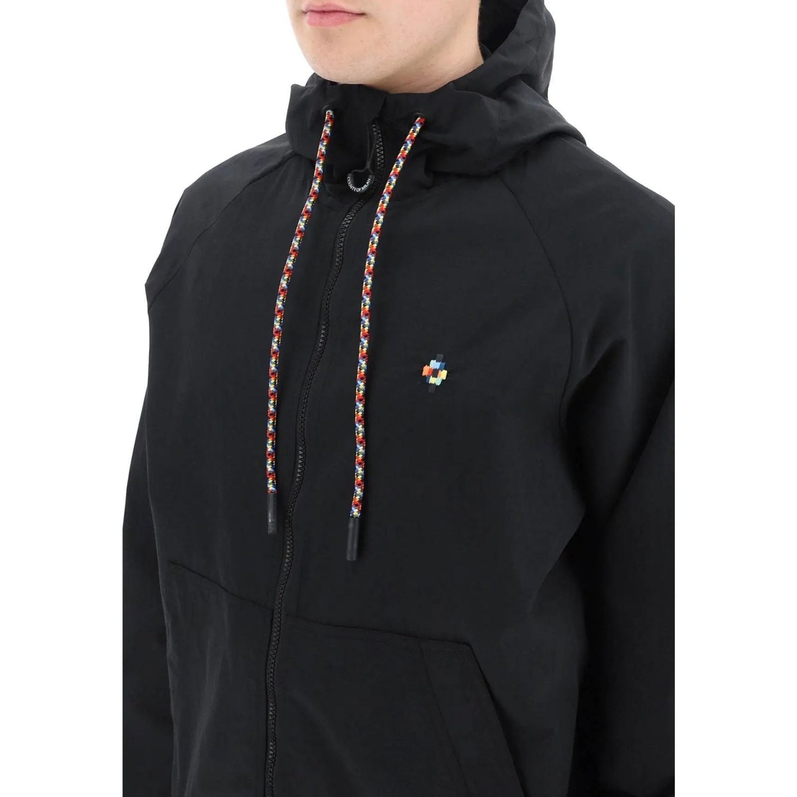 Shop Marcelo Burlon County Of Milan County Of Milan Windbreaker Jacket In Black
