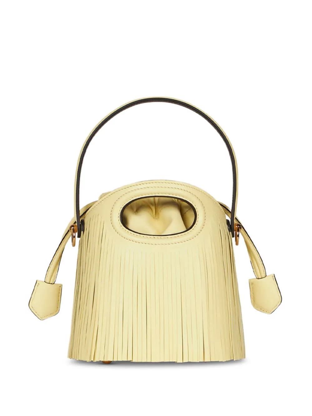 Yellow Saturno Mini Bag With Fringes