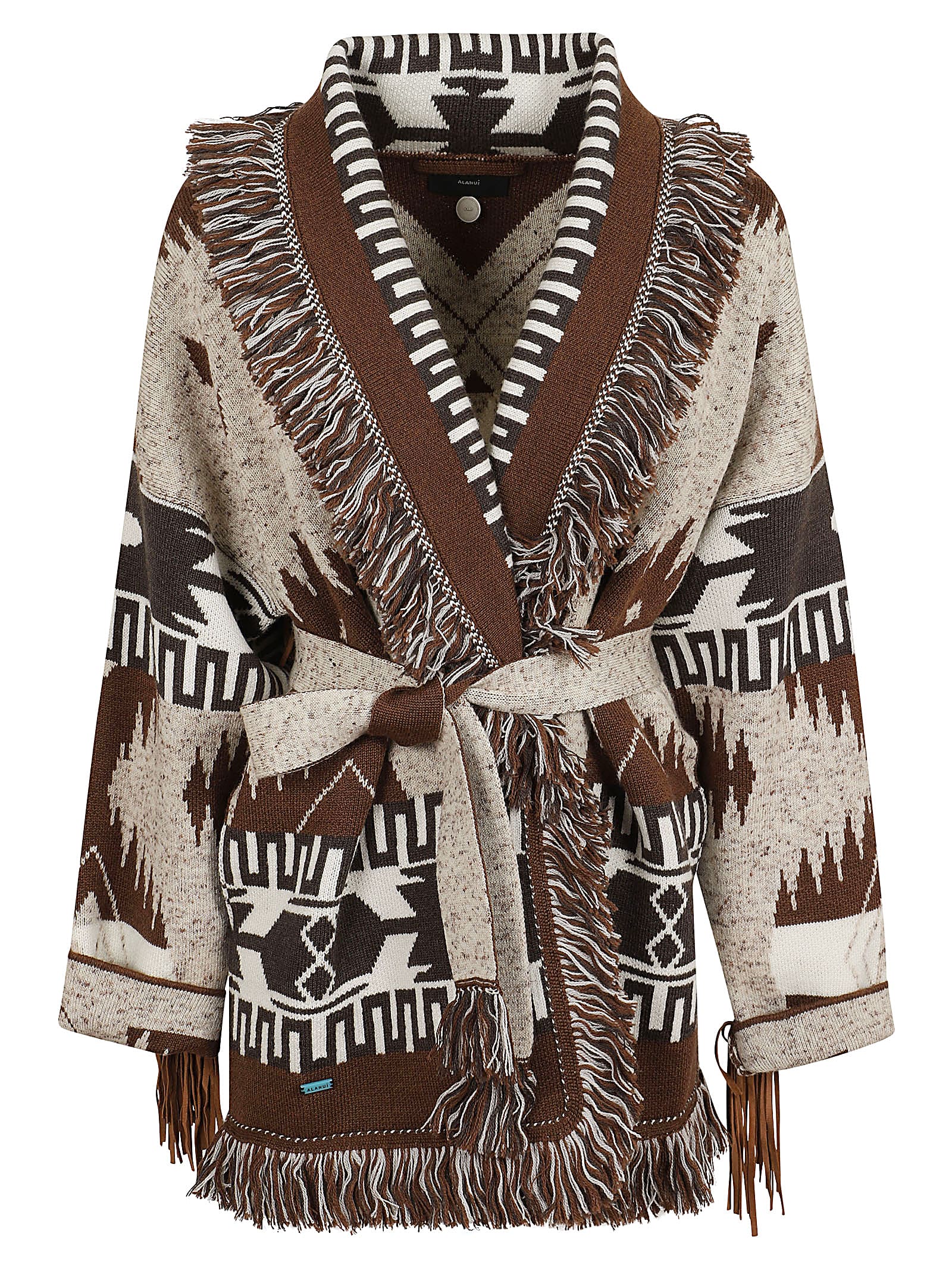 Shop Alanui Dreamscape Icon Cardigan In I Dune Dakar