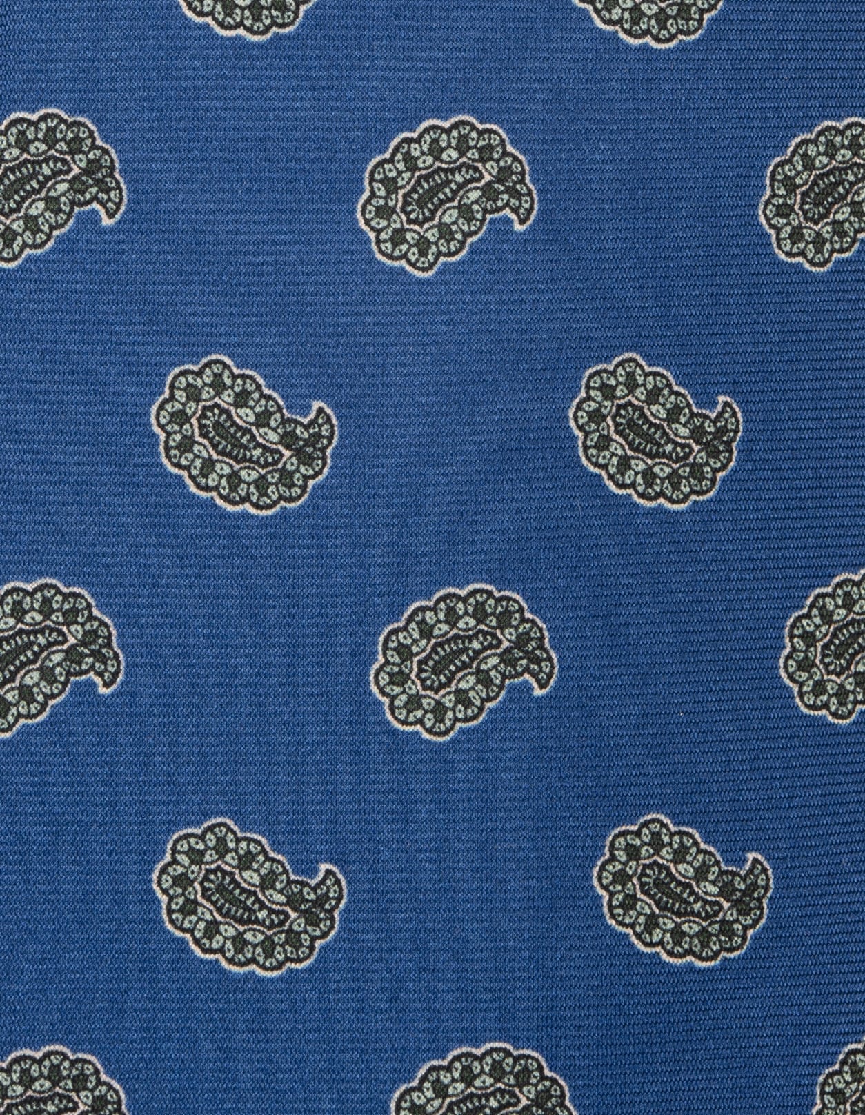 Shop Kiton Blue Tie With Green Cashmere Pattern