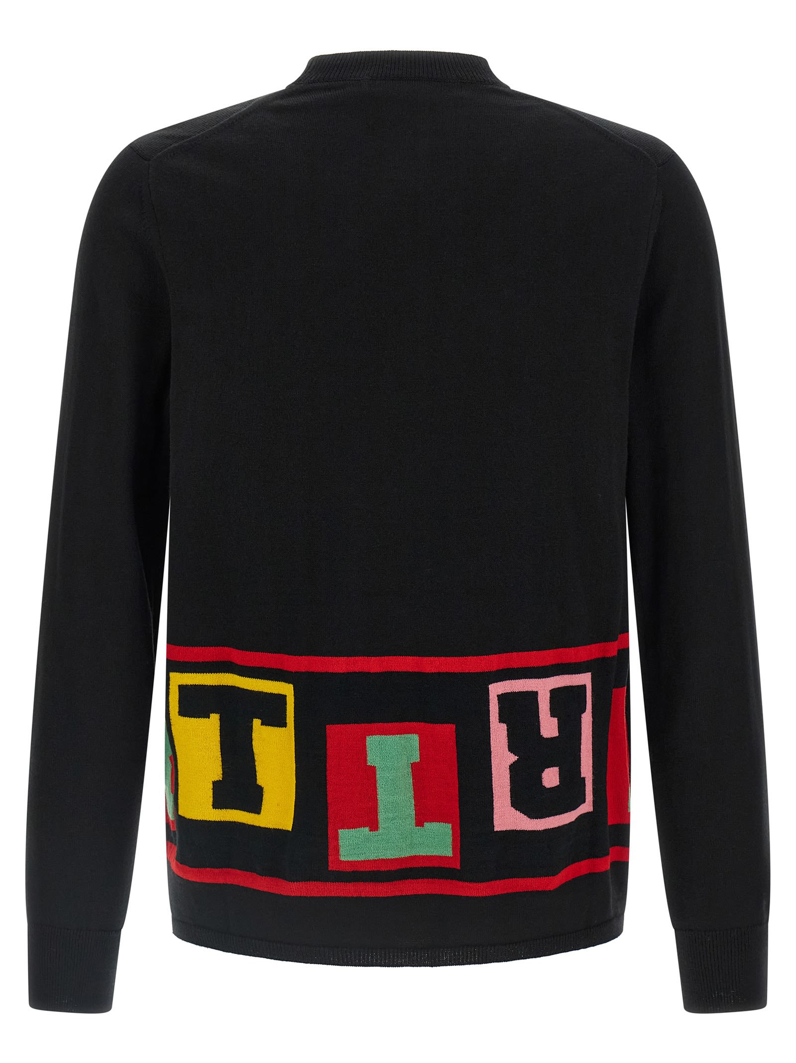 Comme Des Garçons Shirt Intarsia Sweater Sweaters And Cardigans Black In Black