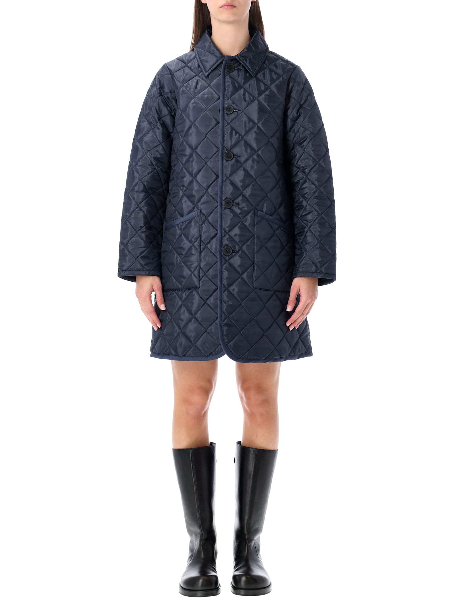 Comme Des Garcons Girl Lavenham X Comme Des Garçons Girl Blue Long Quilted Coat