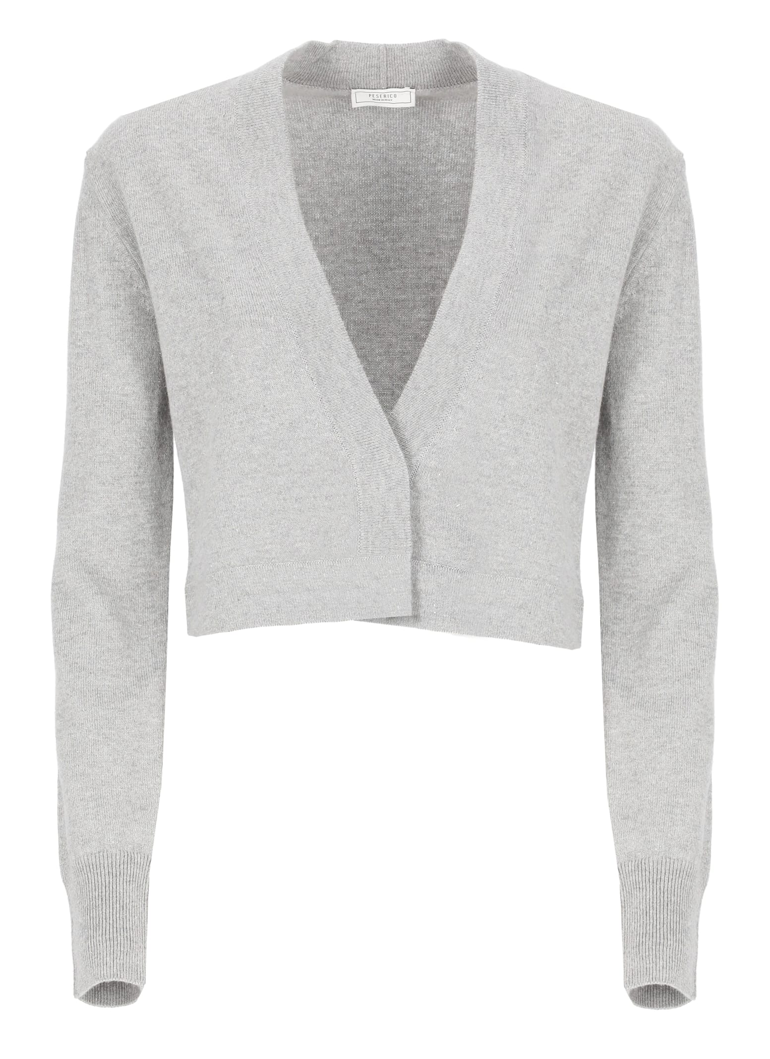 Shop Peserico Wool Cardigan In Grey