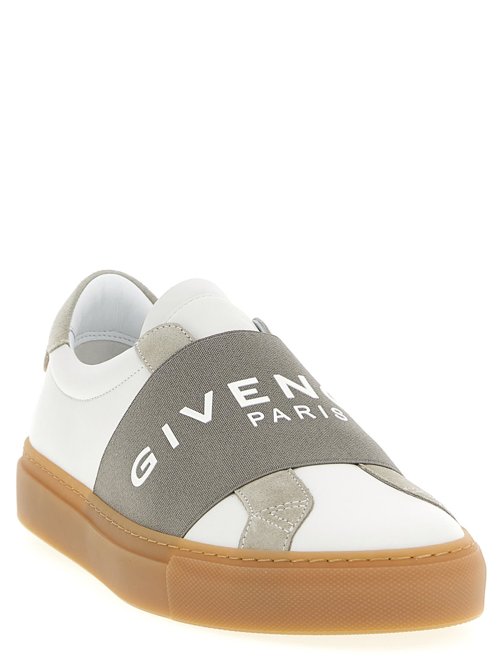 Givenchy Urban Street Sneakers In Leather And Suede With Elastic In Gray