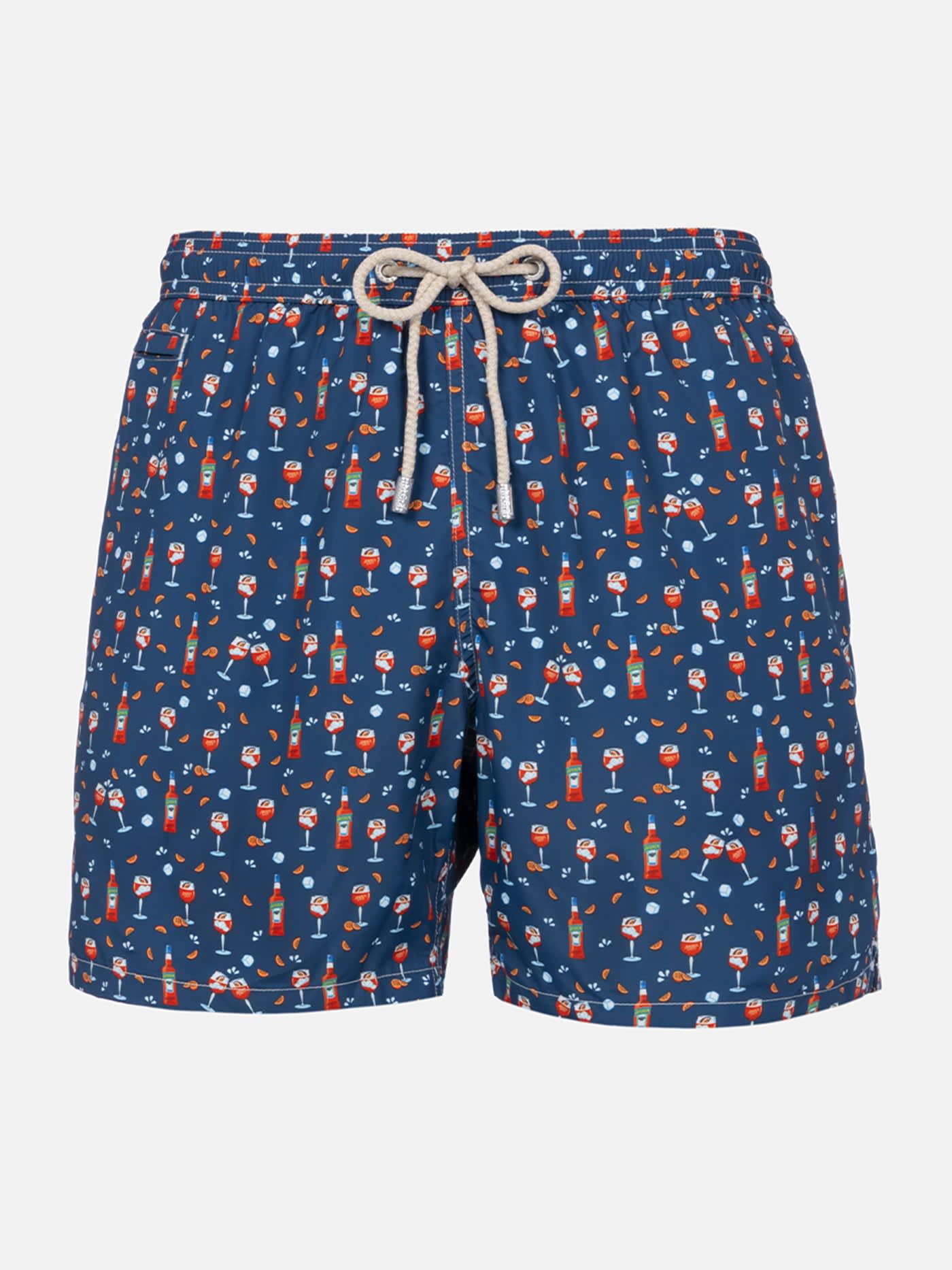 MC2 SAINT BARTH MAN LIGHTWEIGHT FABRIC SWIM-SHORTS LIGHTING MICRO FANTASY WITH APEROL SPRITZ PRINT APEROL SPECIAL ED
