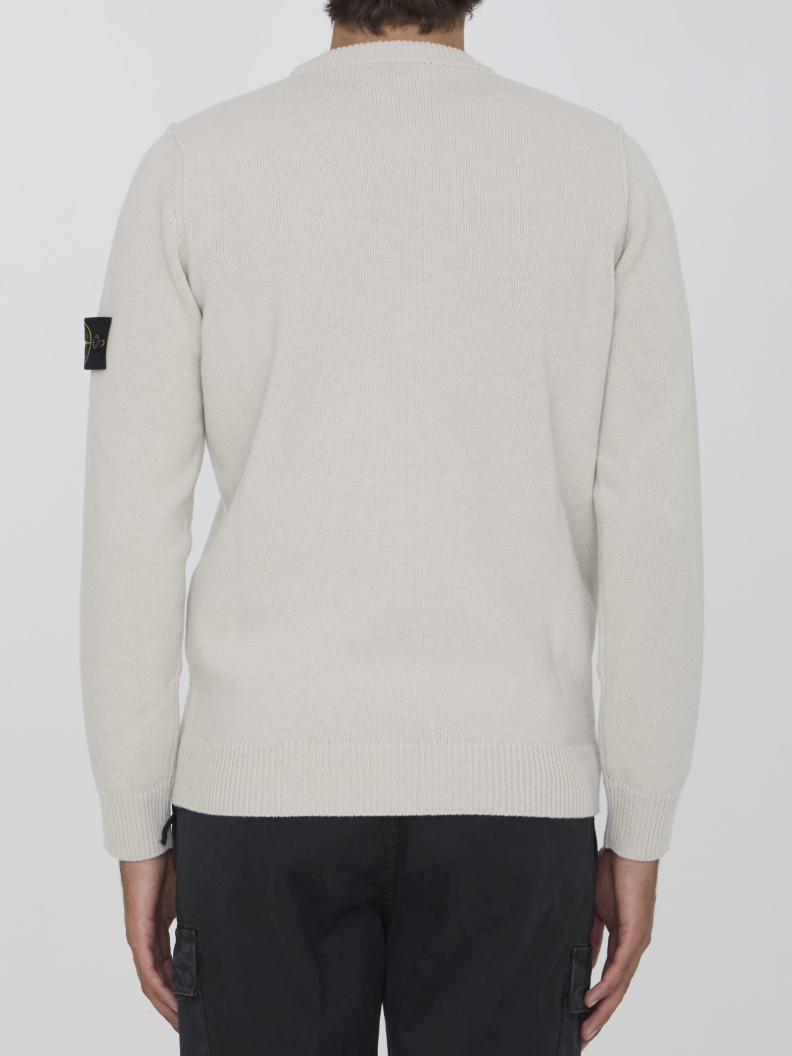 Shop Stone Island Sweater In Wool In Plaster