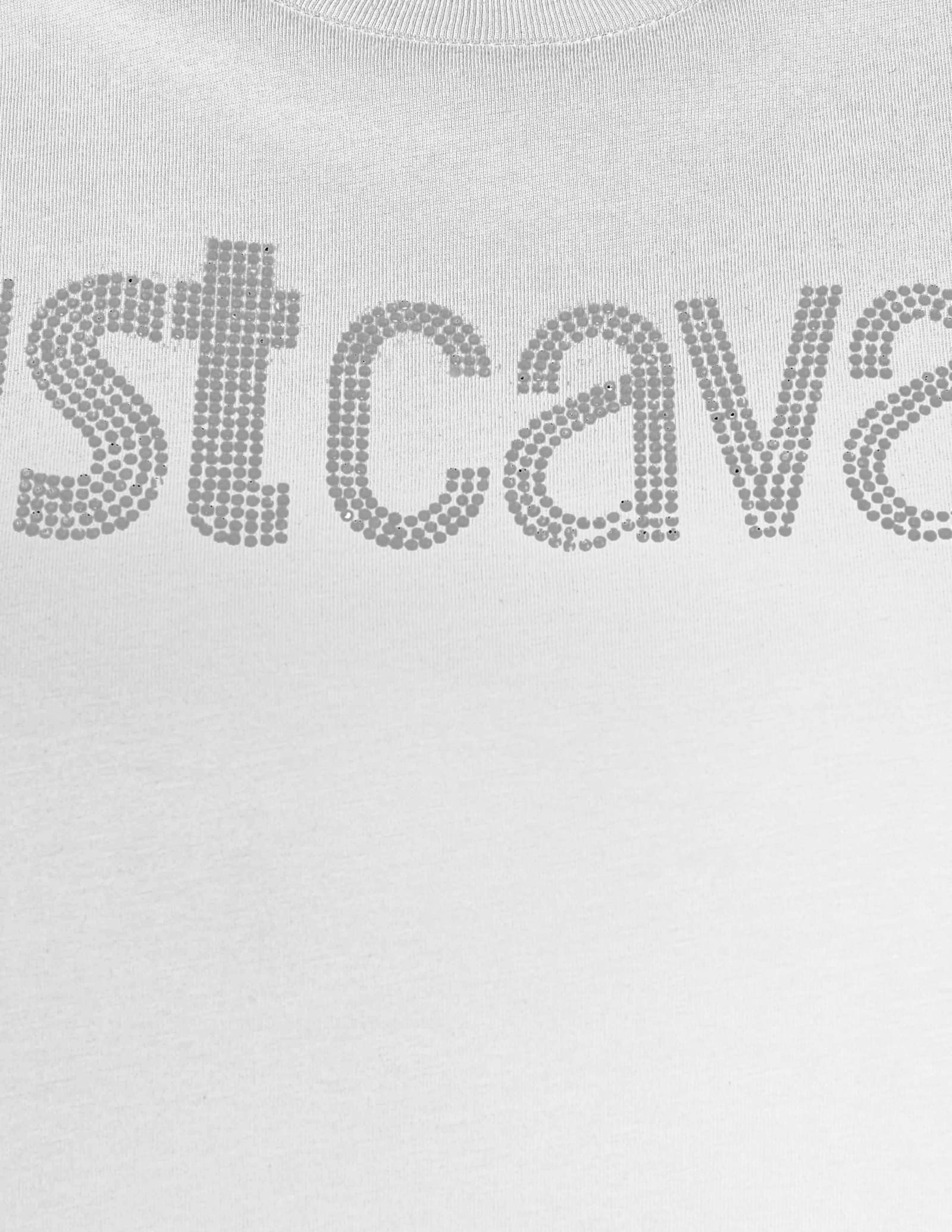 Just Cavalli Crystal-embellished T-shirt In White