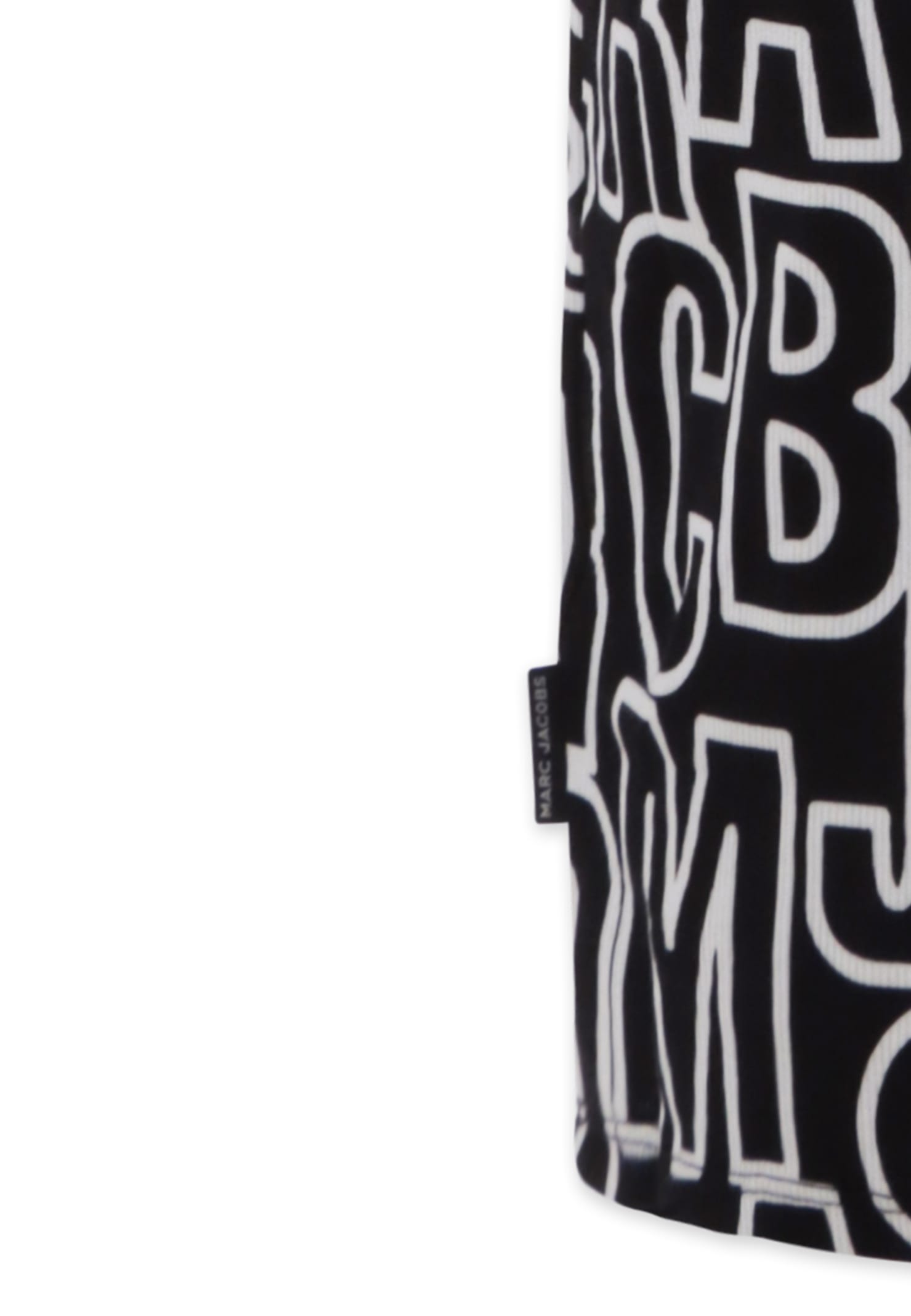 Marc Jacobs Black Dress For Girl With Logo In Multi