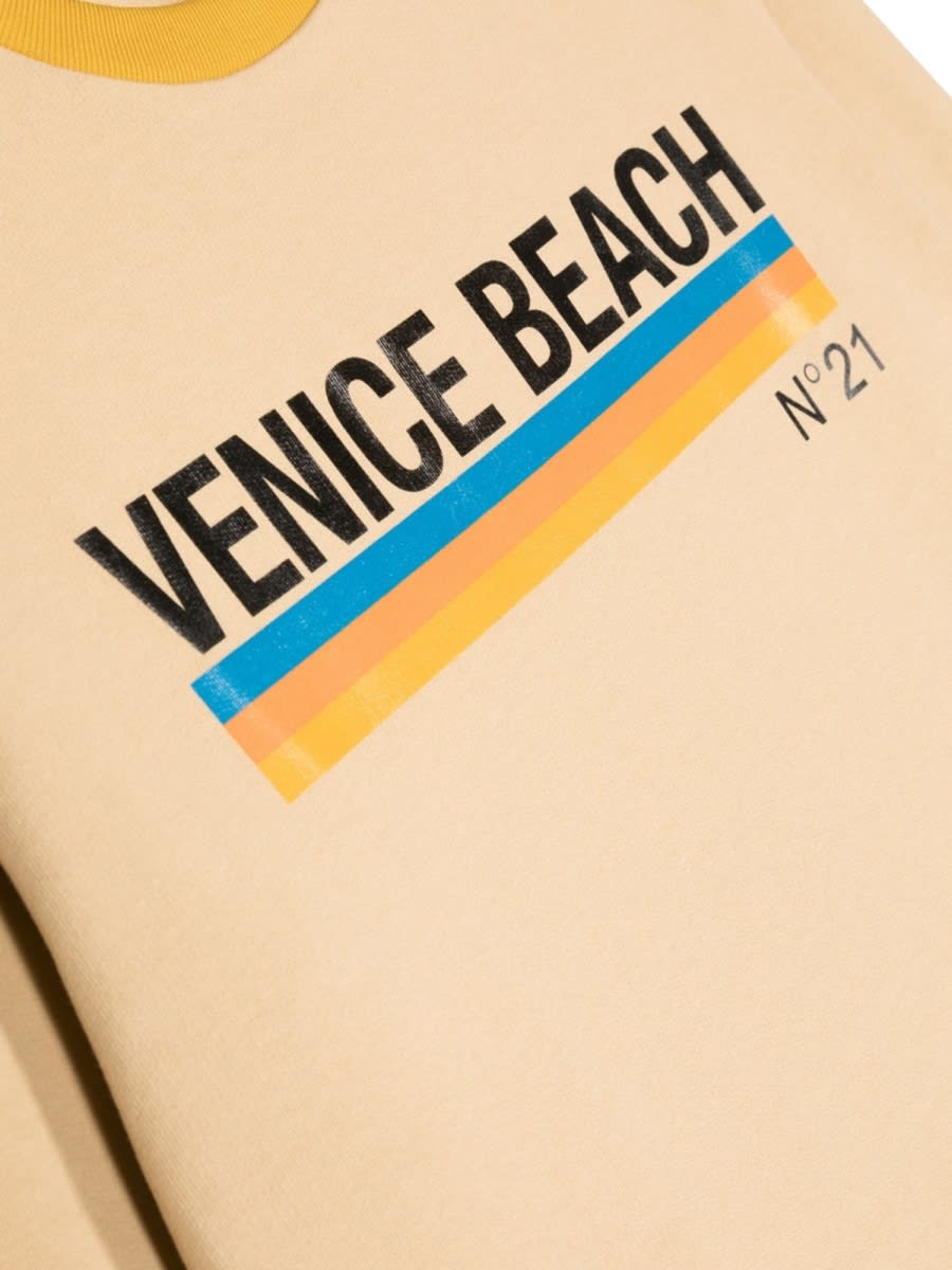 N°21 Graphic-print Sweatshirt In Beige