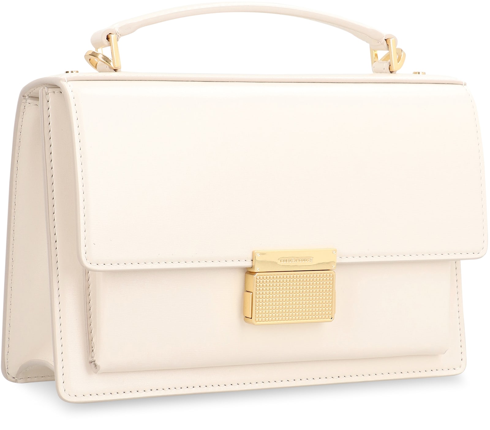 Golden Goose Venezia Flap Leather Crossbody Bag In White