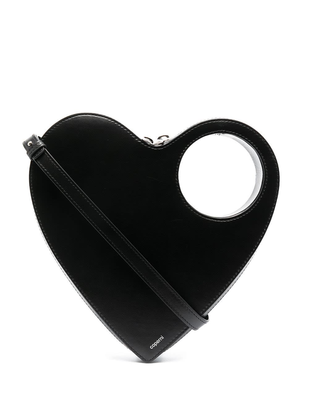 Coperni Heart Handbag In Black Leather