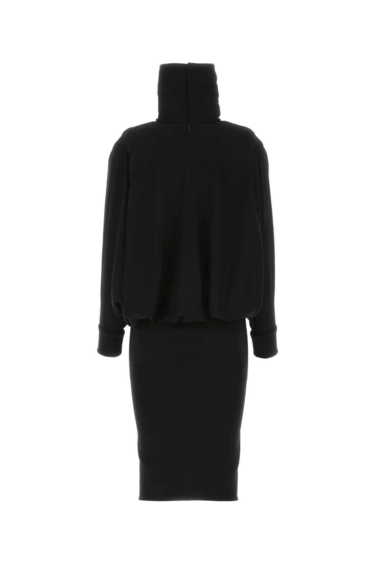 Shop Saint Laurent Black Wool Dress In 1000