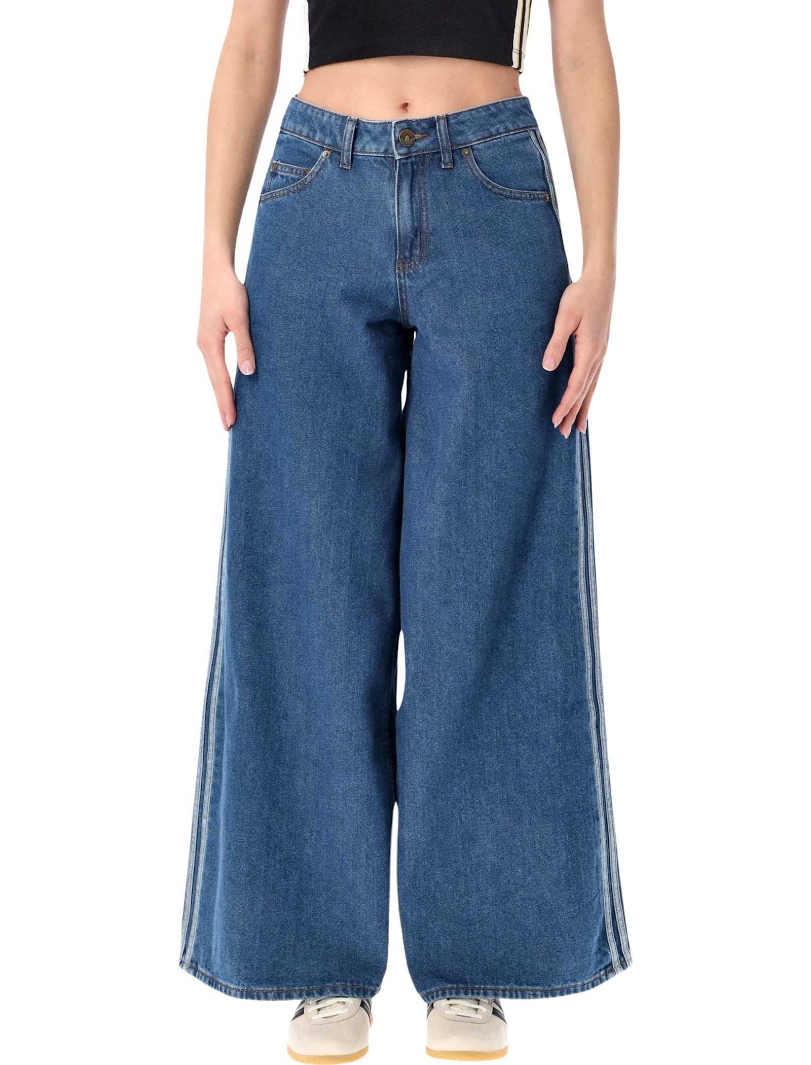 Adidas Originals Firebird Adilenium Denim Track Pant In Blue