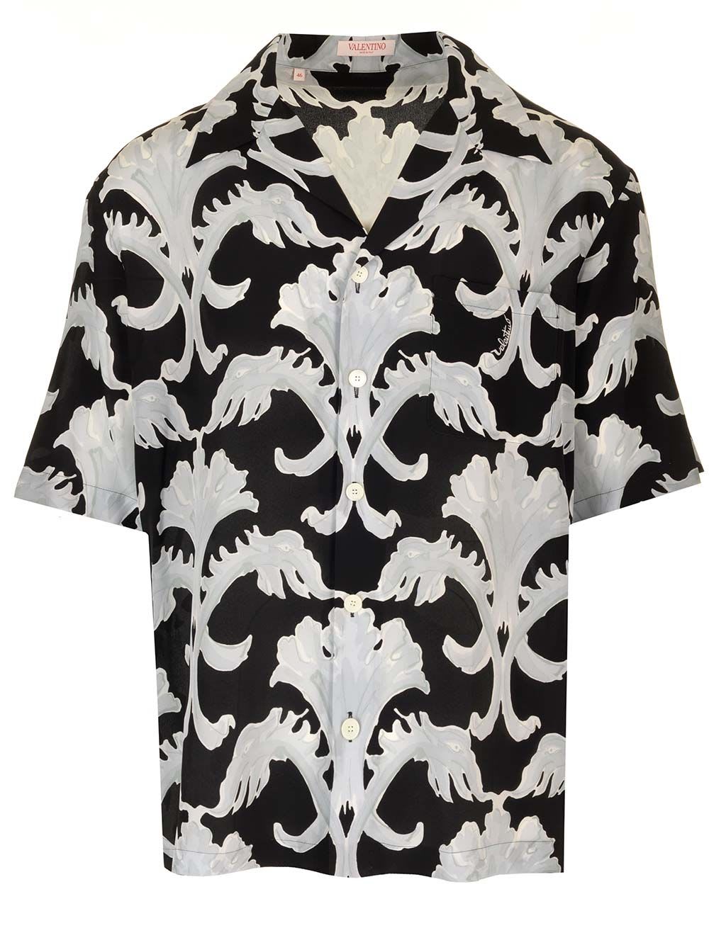 Shop Valentino Bowling Shirt In White