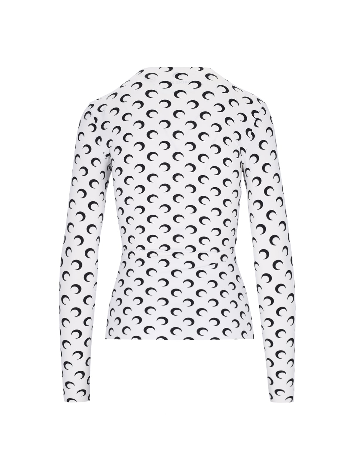 Marine Serre Second Skin Moon Crewneck Top In White