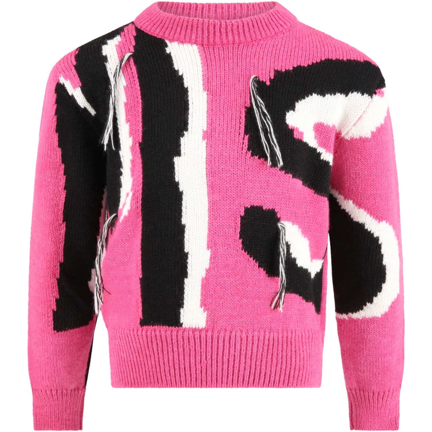 MSGM Pink Sweater For Girl With Logo