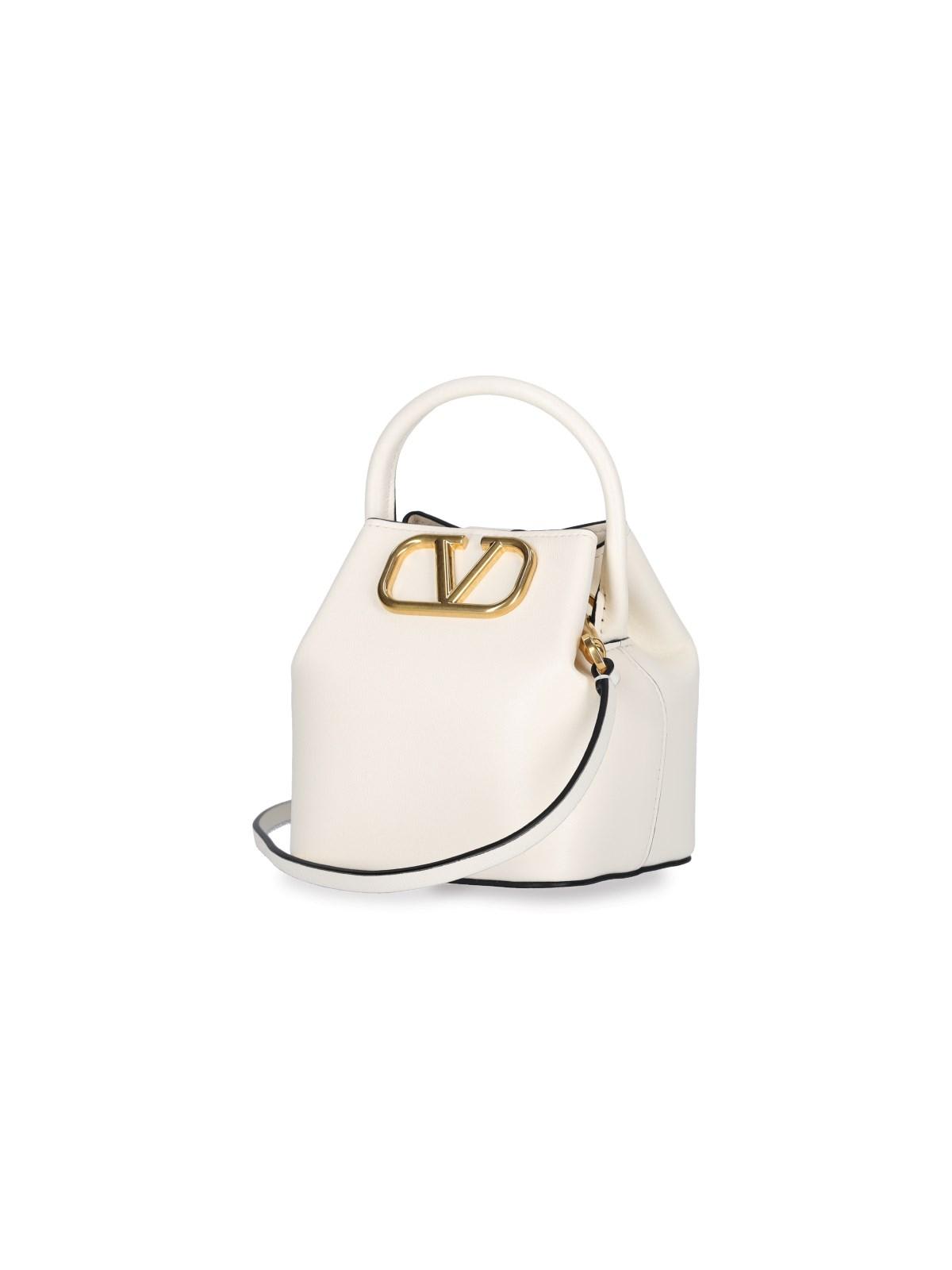 V Logo Signature Mini Canvas Bucket Bag in Turquoise - Valentino Garavani