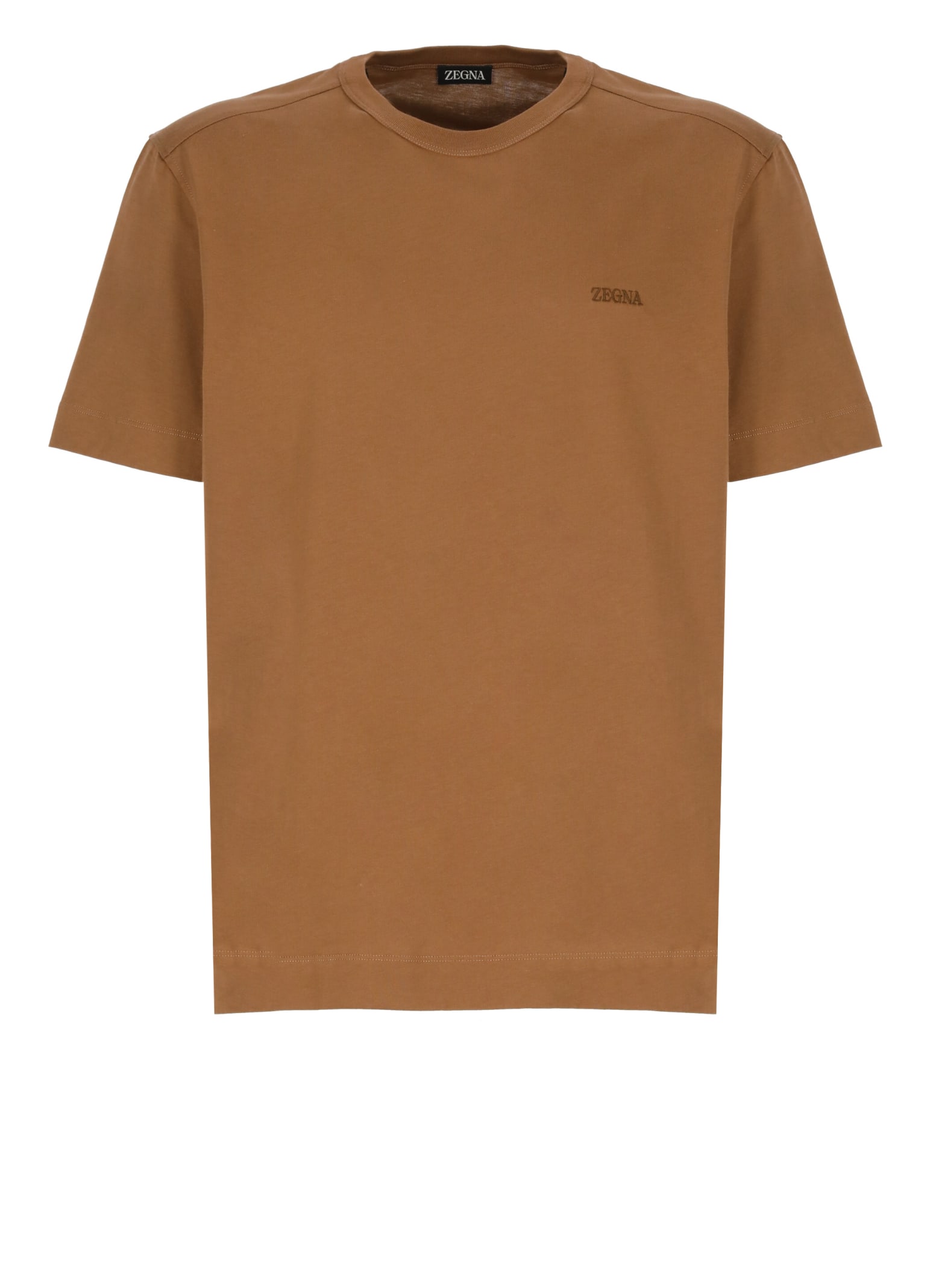 Shop Zegna Cotton T-shirt In Brown