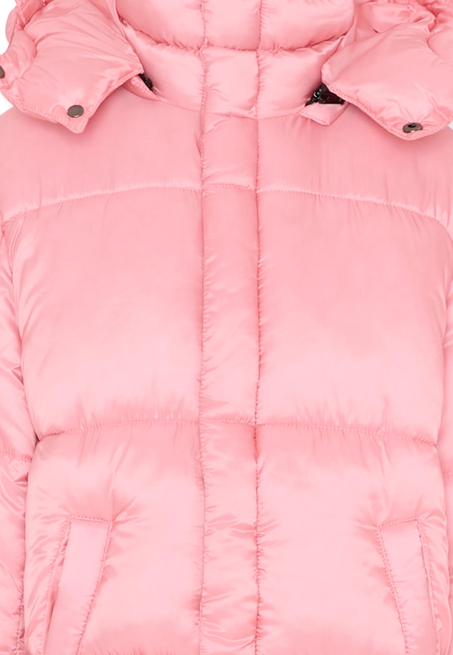 Diesel Pink Down Jacket For Girl With Logo In Pink