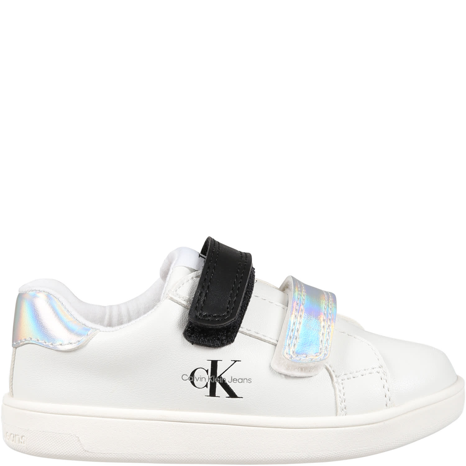 Calvin Klein Kids' White Sneakers For Girl With Logo