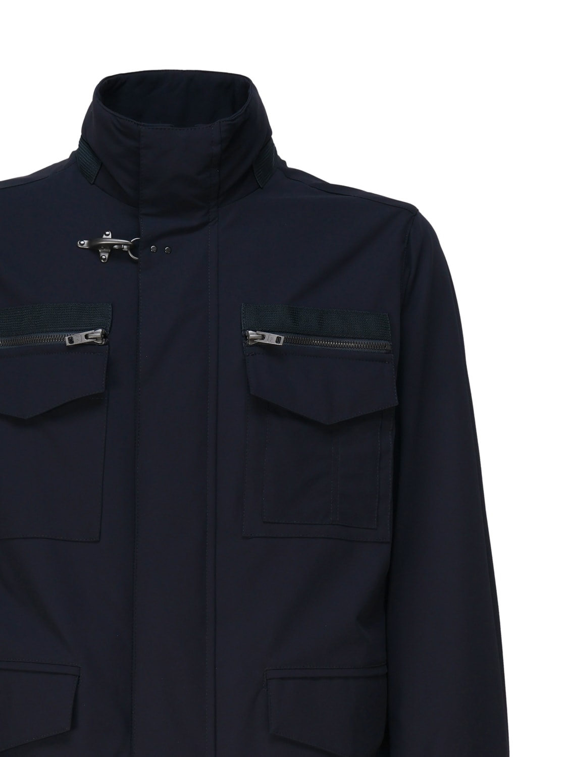 Shop Fay Field Jacket In Technical Fabric In Blu Navy