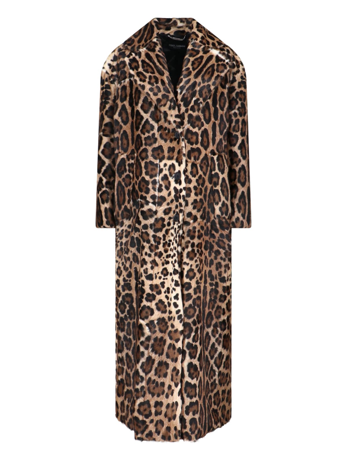 Dolce & Gabbana Double-breasted Goat Leather Coat In Multi