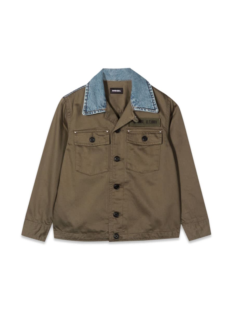 Diesel Kids' Cowalt Camicia In Green