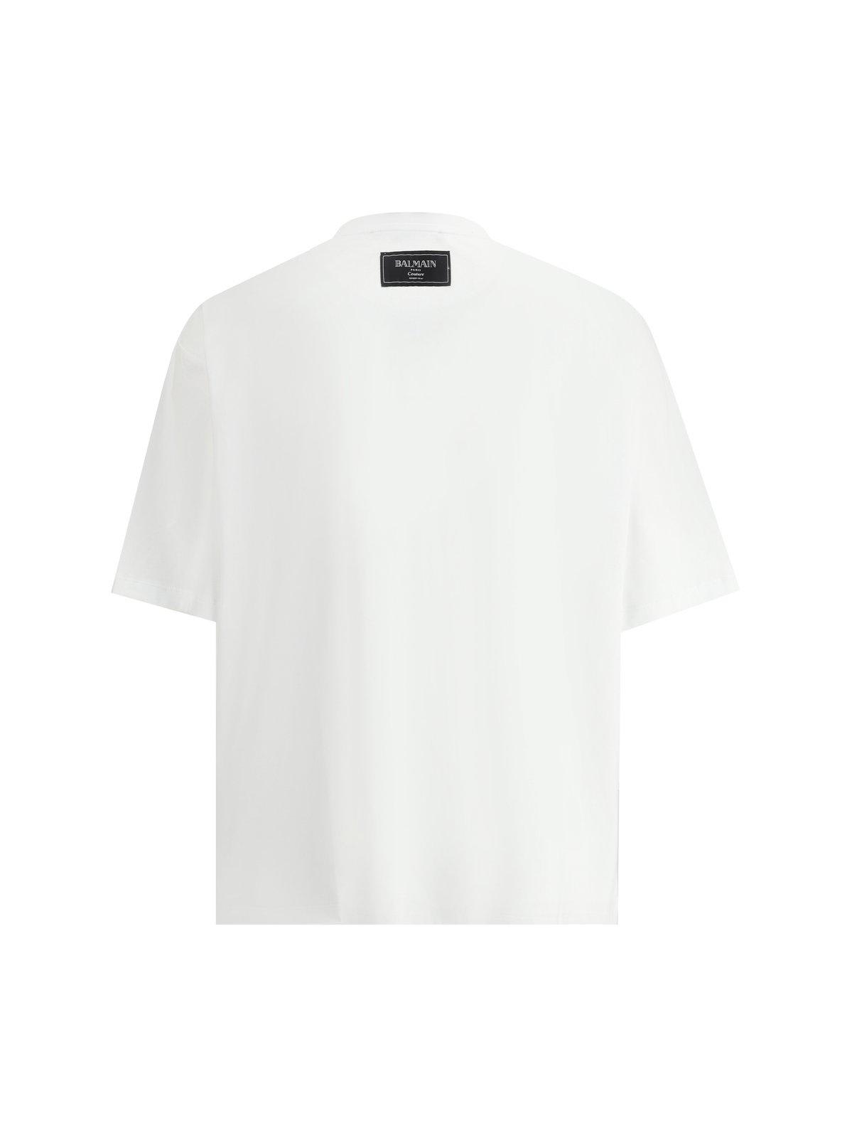 Shop Balmain Kiss T-shirt In Blanc/noir/rouge