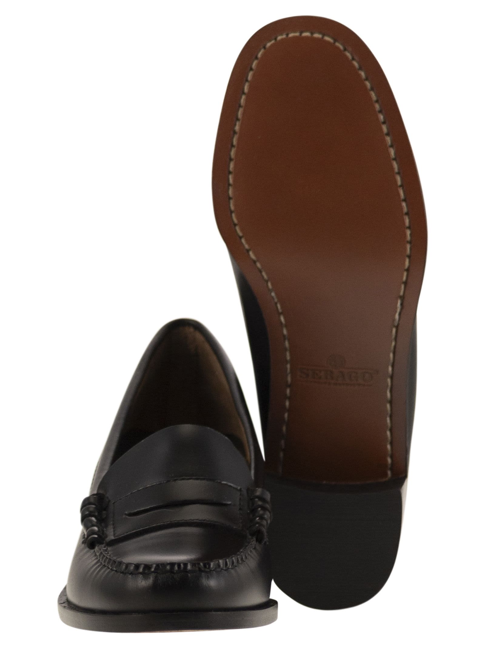 Sebago 60mm Leather Loafers In Black