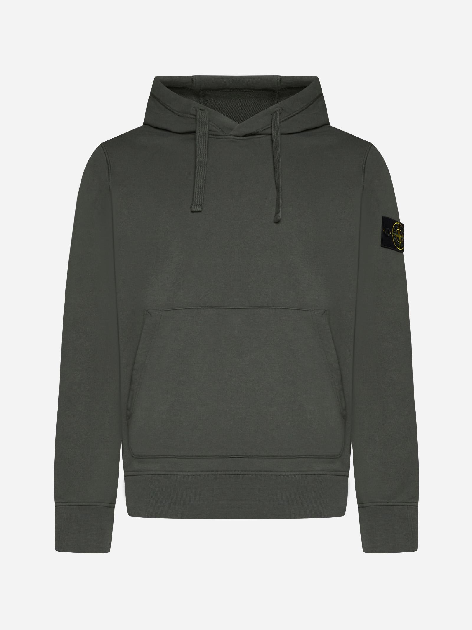 Shop Stone Island Cotton Hoodie In Musk