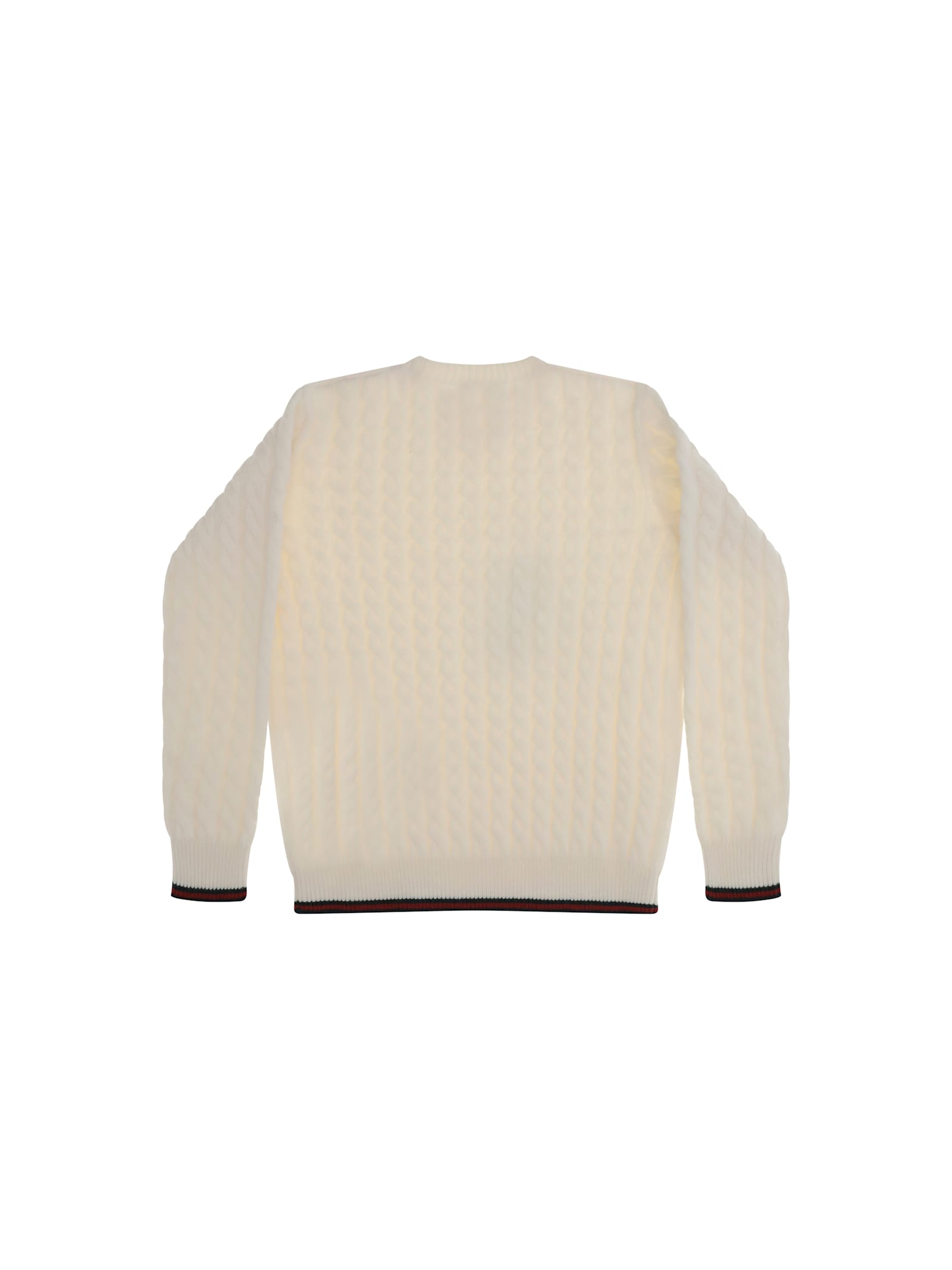 Gucci Kids Crewneck Ribbed Jumper In Neutral