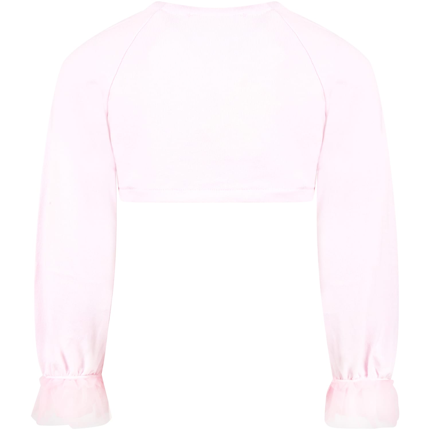 Shop Monnalisa Pink Cardigan For Girl With Logo