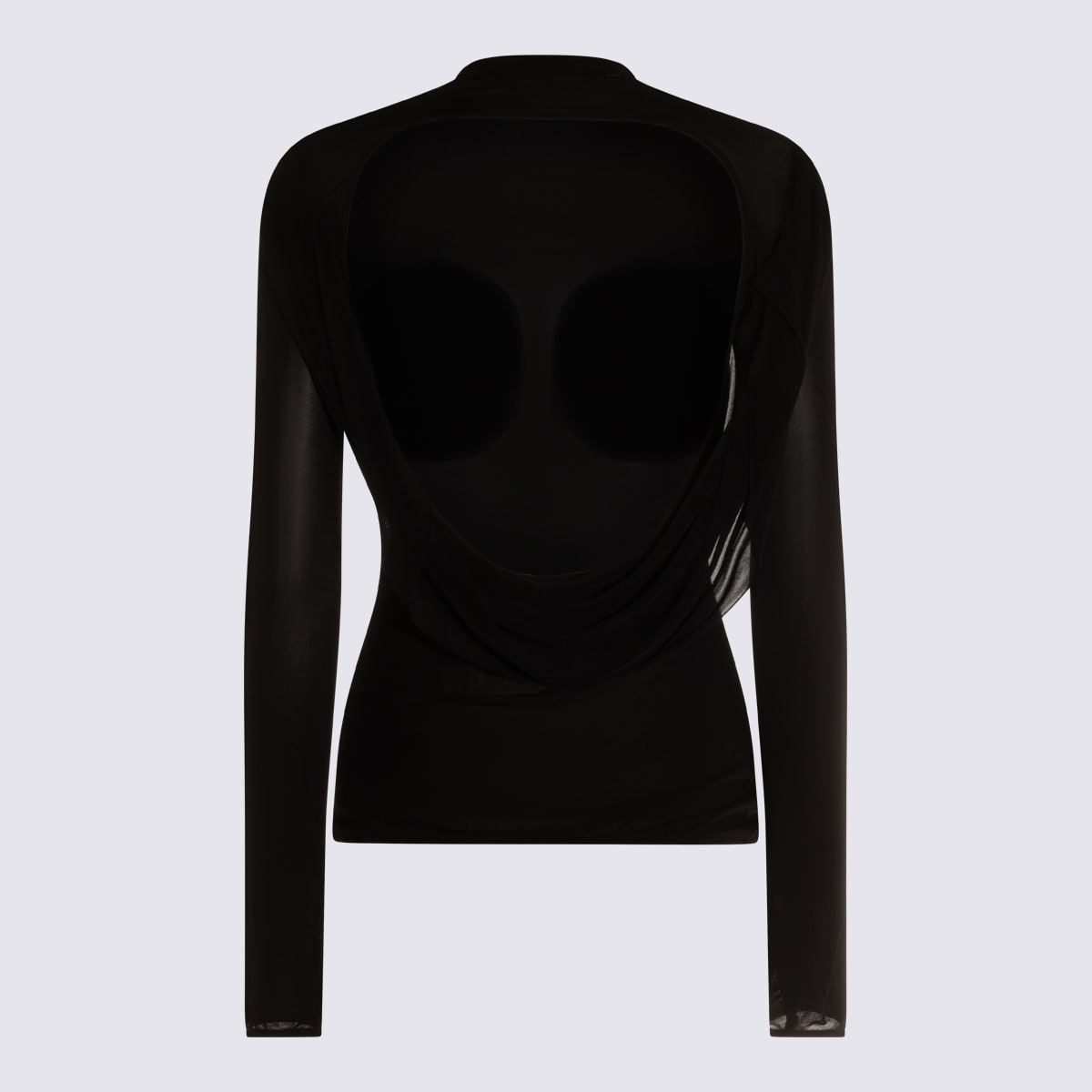 Jean Paul Gaultier Light Jersey Backless Top With Covered Cup Detail In Black