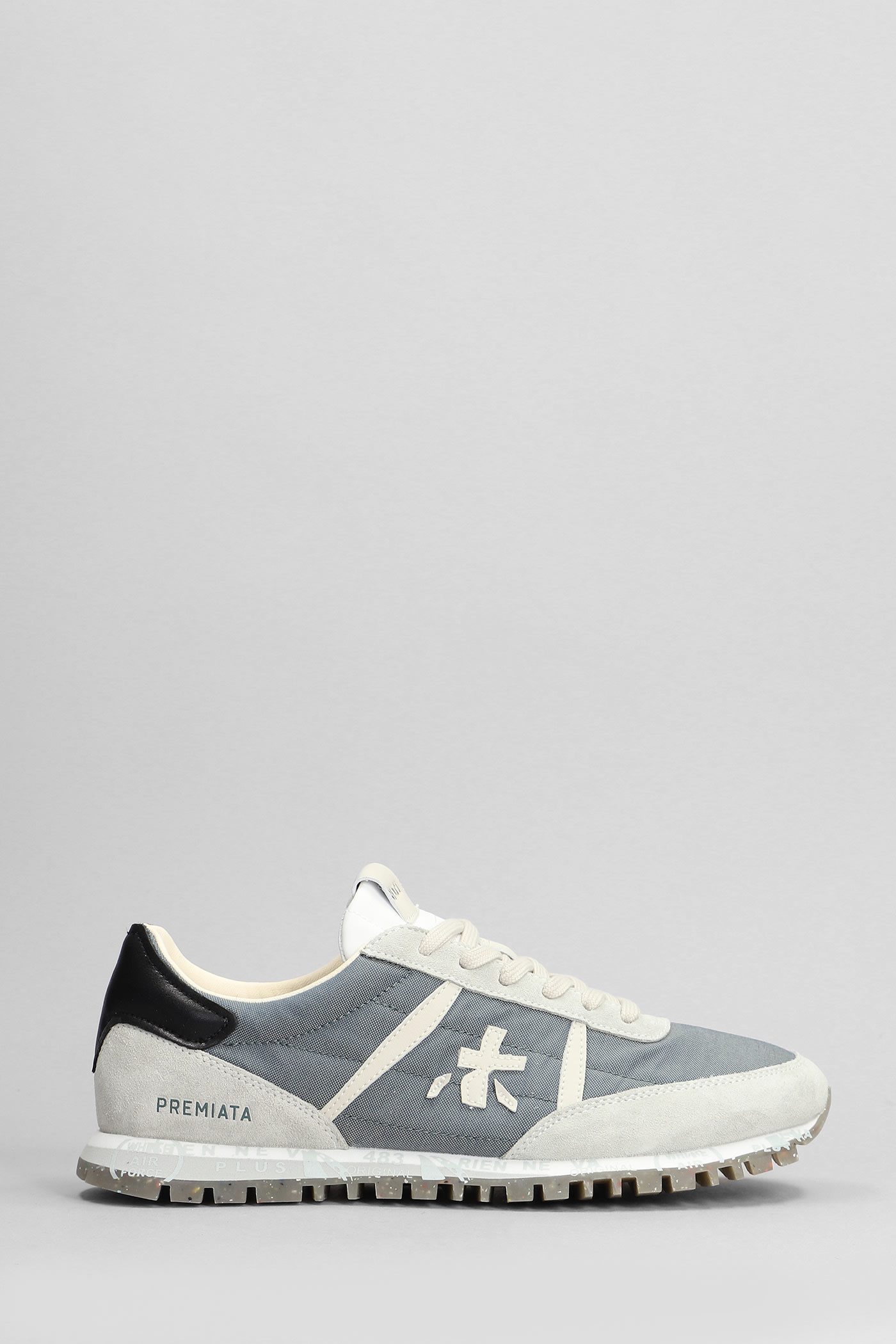 Premiata Sean Sneakers In Grey Suede And Fabric