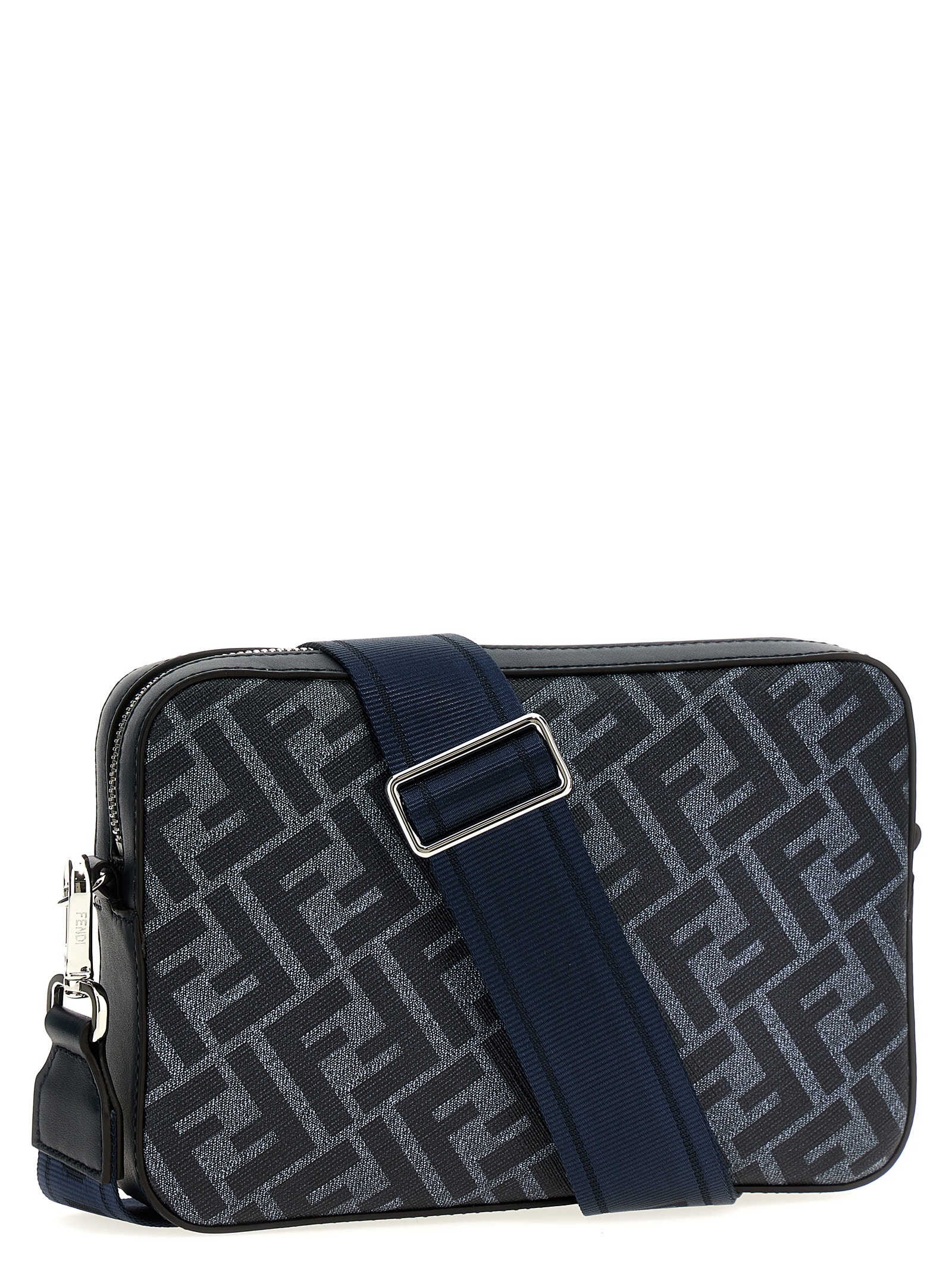 Shop Fendi Camera Shoulder Bag In Denim Blue
