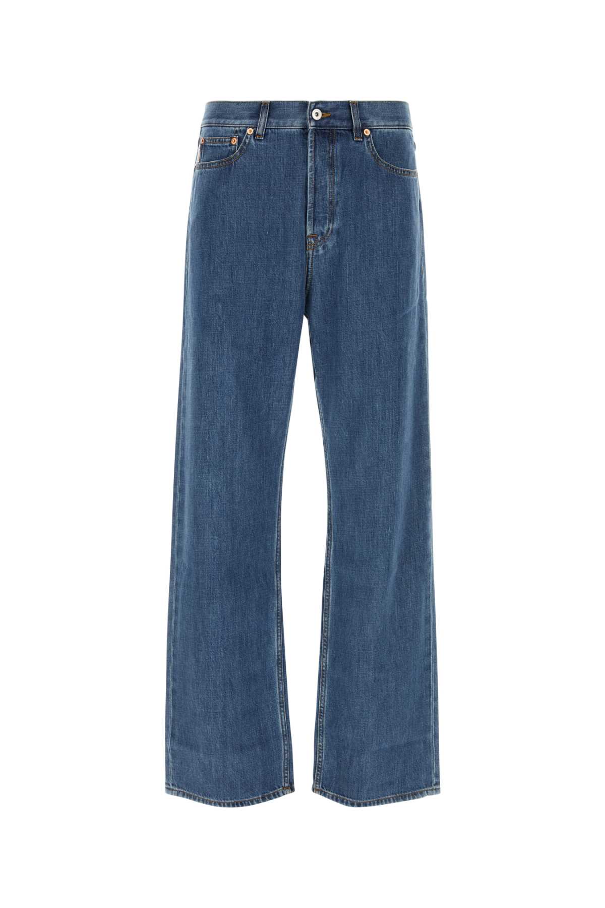 Shop Valentino Denim Jeans In Mediumbluedenim