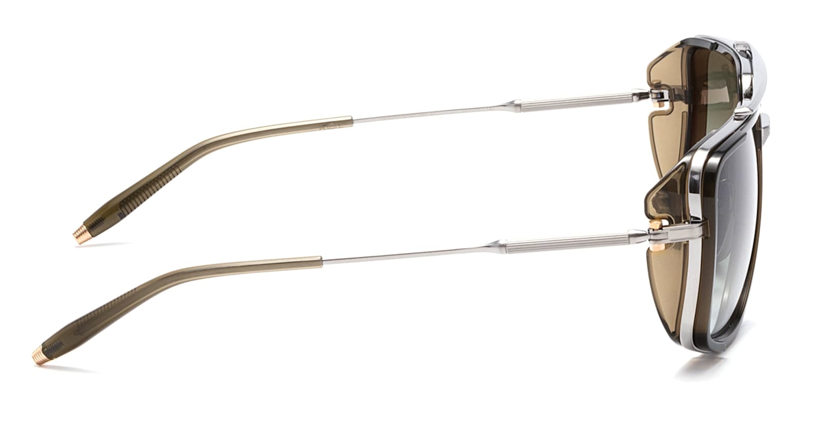 Akoni Stargazer - Brushed Palladium / Crystal Olive Sunglasses In Black