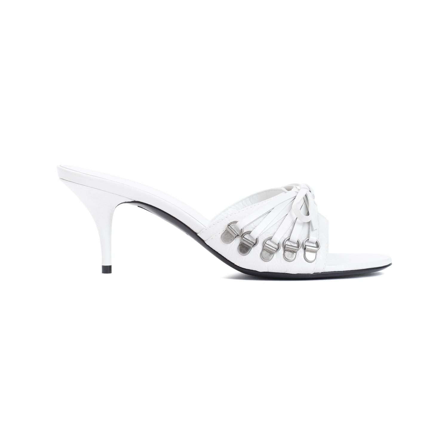 Shop Balenciaga Cagole Sandals In Optic White Silver