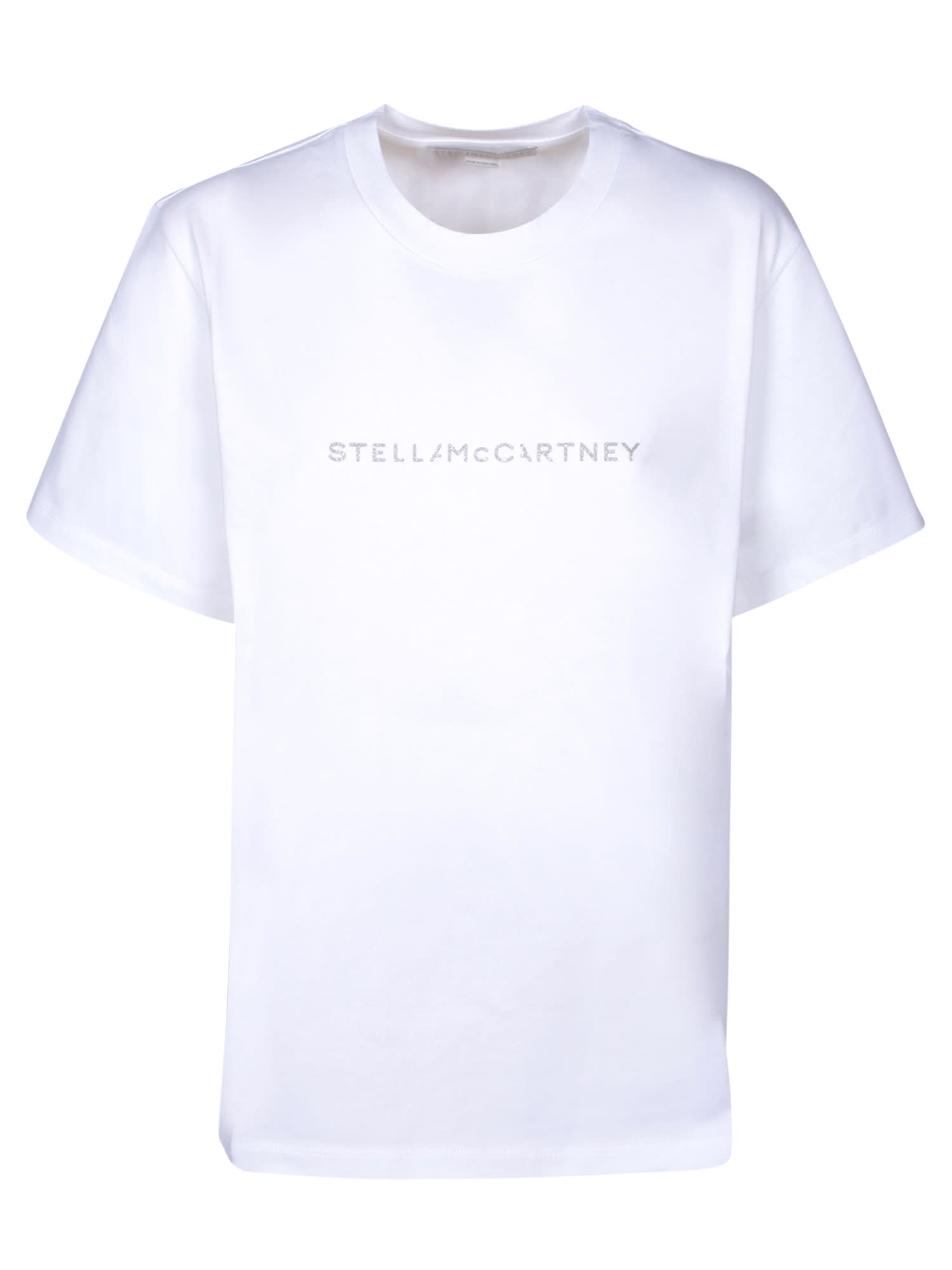Stella Mccartney Glitter Logo White T-shirt