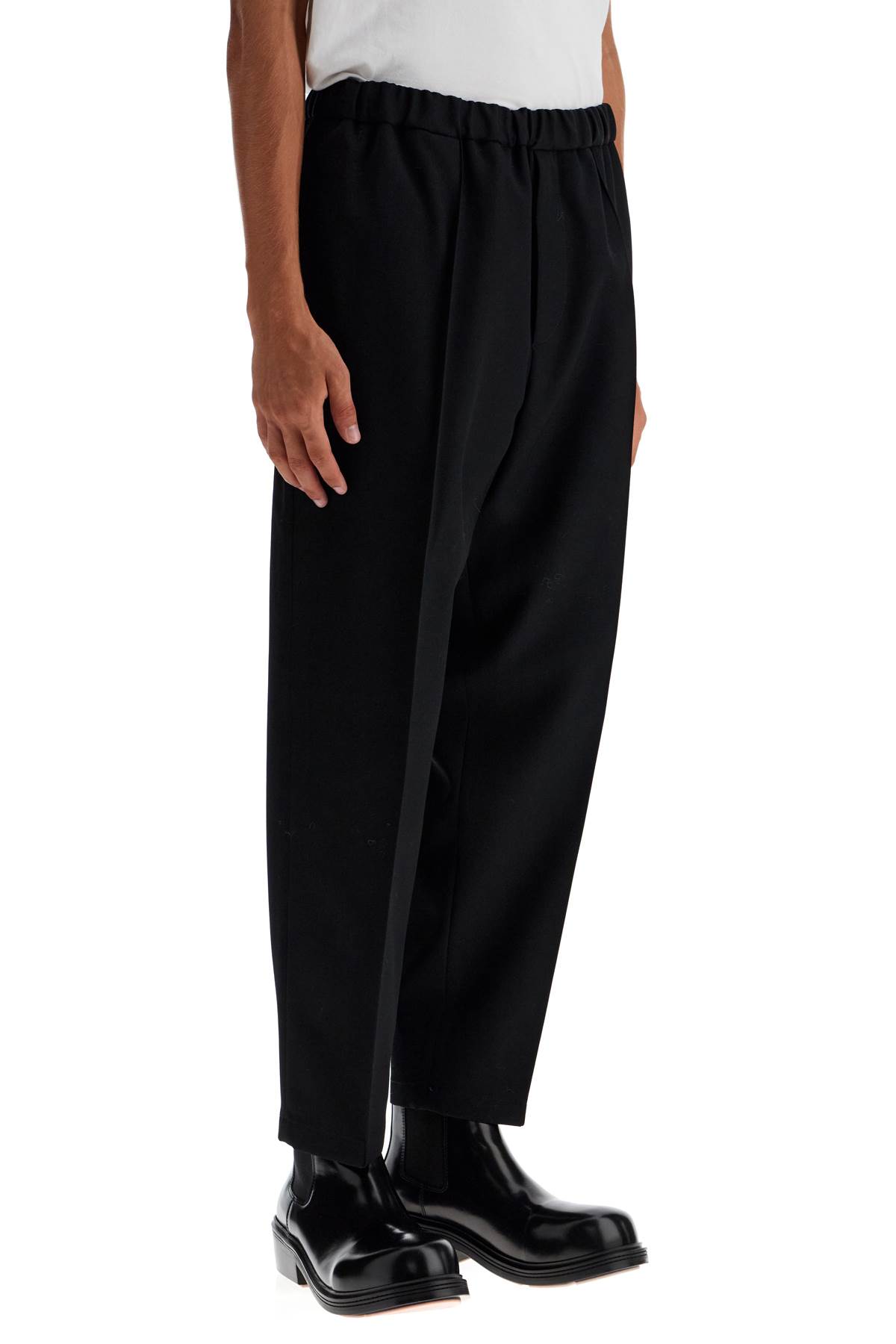 Shop Jil Sander Tapered Wool Twill Trousers In Black (black)