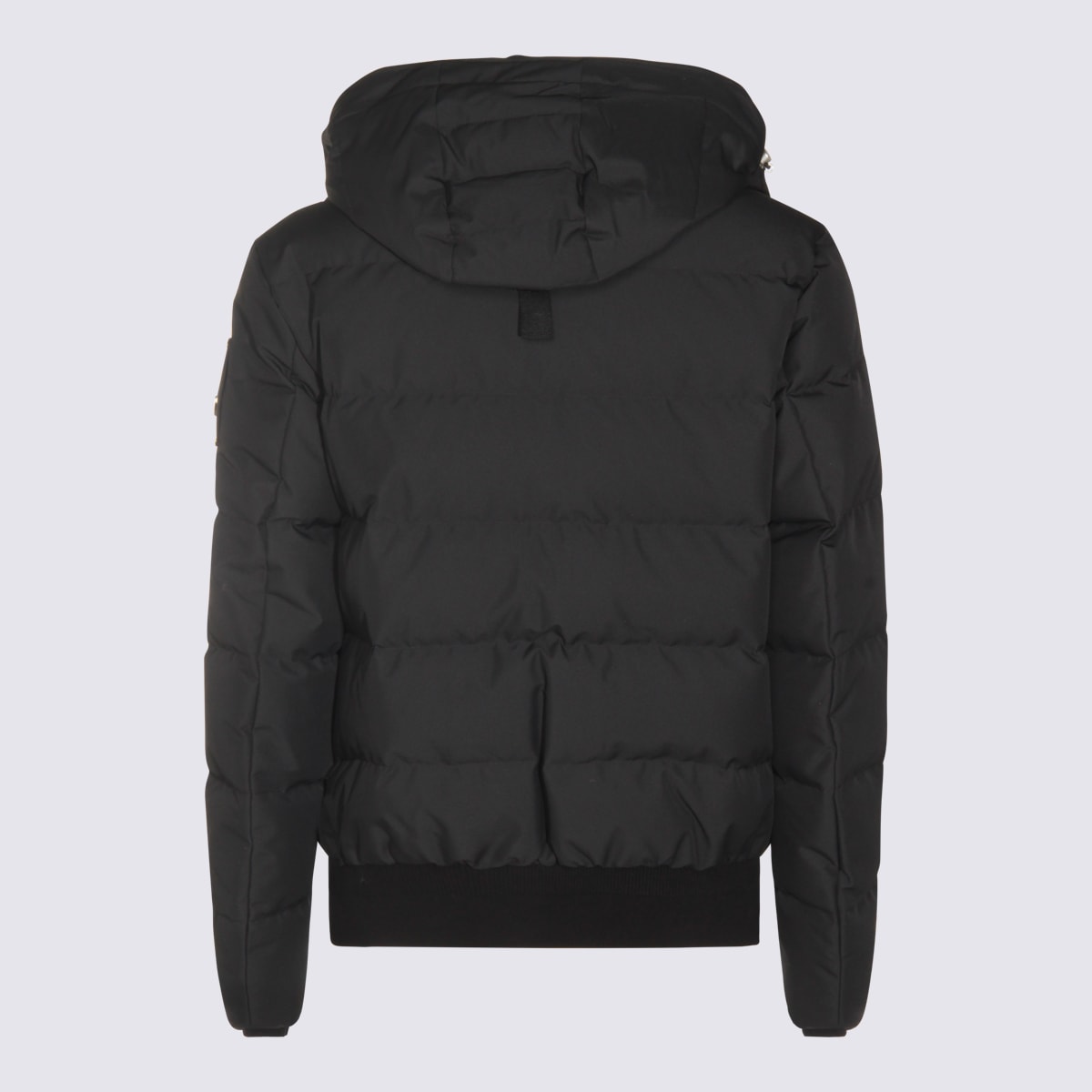 Moose Knuckles Navy Blue Polyester Cloud Bomber Down Jacket In Black