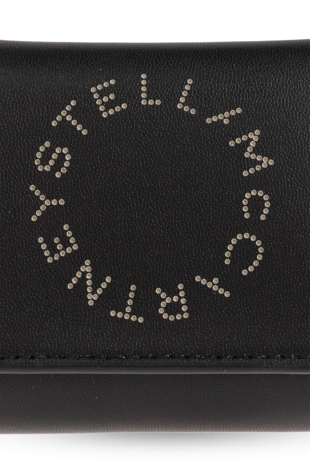 Shop Stella Mccartney Logo-appliqué Tri-fold Wallet In Black