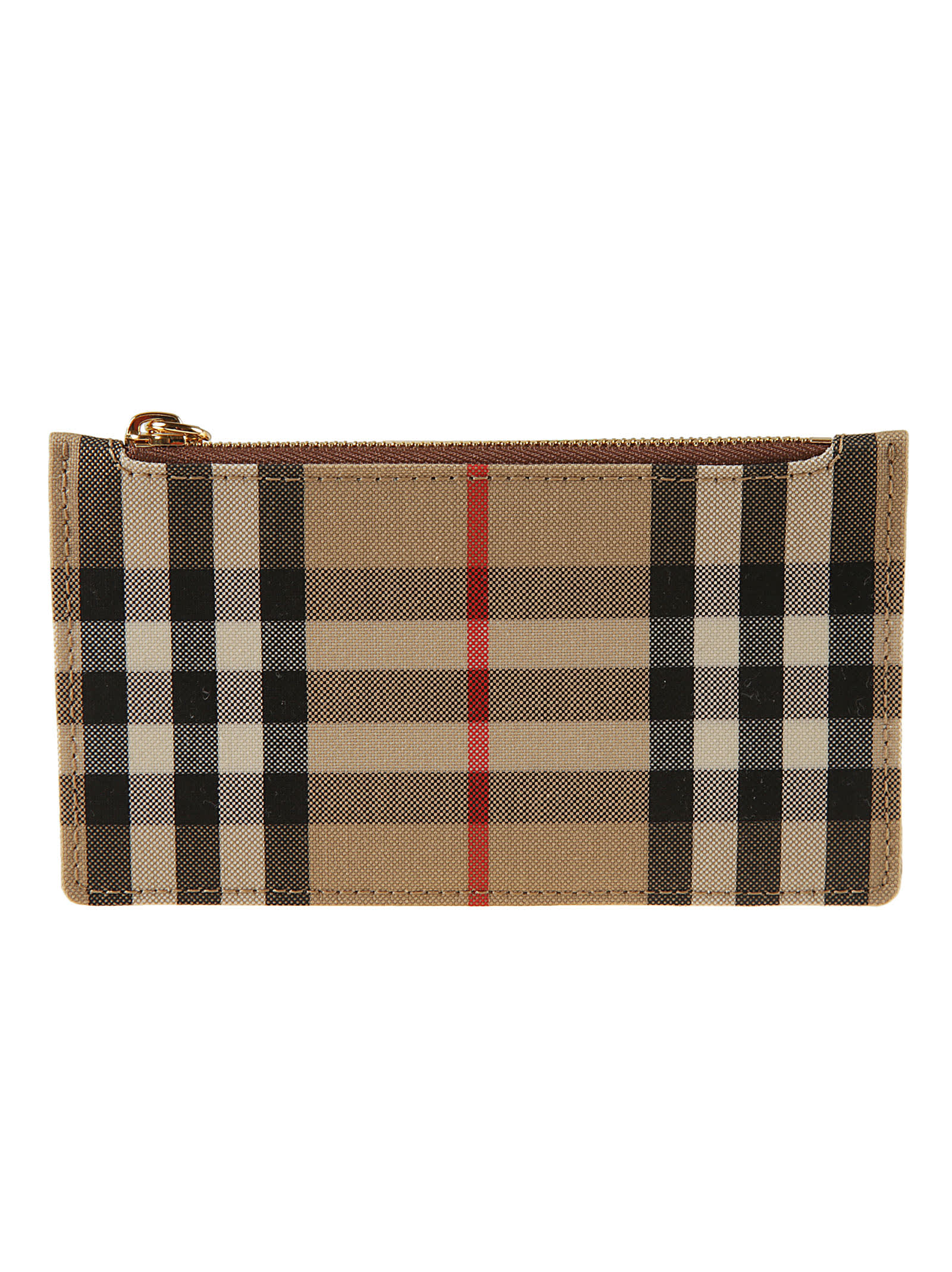 Burberry Somerset Vintage Check Card Holder In Tan