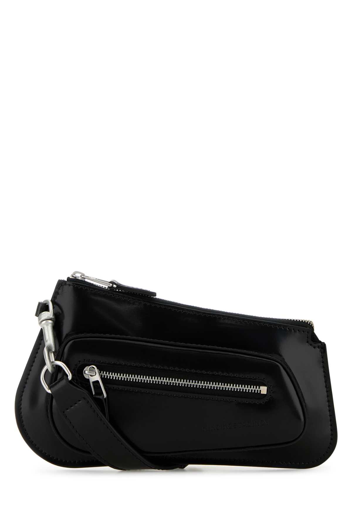 Black Leather Trivia Shoulder Bag